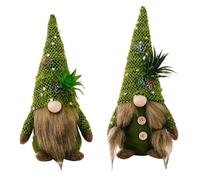 CAKEEYUM Gnomes d'été en Peluche Plantes Vertes, Plateau à Plusieurs Niveaux, décor Gonk Vert pour décoration de Maison d'été, Jardinage 2 pièces