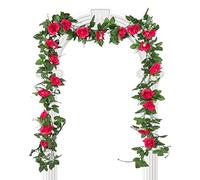 CAKEEYUM Guirlande de Fleurs artificielles Fausse Guirlande de vignes Roses décorations suspendues pour Jardin Mariage 2 2 m pièces Fleurs artificielles printem