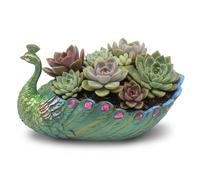CAKEEYUM Jardinière Paon en résine de Forme élégante, Pot de Fleur décoratif pour Jardin intérieur et extérieur