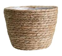 CAKEEYUM Jardinières en jonc de mer, Pots de Fleurs, Panier Rangement, conteneurs pour Plantes, jardinière tissée à la Main avec doublures en Plastique, Pot Fleurs en Paille pour Pots Plantes d'intér