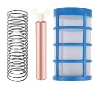 CAKEEYUM Kit de Remplacement en cuivre pour ioniseur de Piscine avec écumeur Panier d'anode en cuivre 4, 1x0, 6 et Ressort Anode Facile à Utiliser pour ioniseur Piscine.