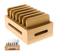 CAKEEYUM La Station de Charge en Bambou Contient jusqu'à 6 appareils Organisateur de la Station Charge pour Les téléphones Tablets Watch Earbuds