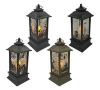 CAKEEYUM Lanternes d'halloween 4pcs 5 Pouces LED LED Portable Halloween avec poignée exquise sorcière Citrouille fantôme schéma lanternes décoratives pour la Maison de Jardin, décorative