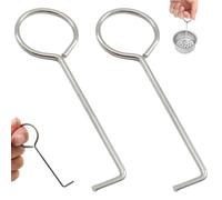 CAKEEYUM Lifting Hooks, 2PCS 3.5 Inch Stainless Steel Drain Key for Taking Off Square/Linear Shower Drain Grate, Hair Catcher