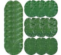 CAKEEYUM Lily Pad 26 pièces 4 Tailles différentes Feuilles de Lotus artificielles Plantes d'étang en Plastique réalistes Ornements d'étang flottants pour Le Jardinage décoratif