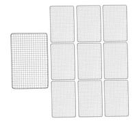 CAKEEYUM Lot de 10 grilles de Barbecue carrées jetables et Robustes (30 x 40 cm) en Acier Inoxydable, idéales pour Les barbecues, Le Camping et Les Pique-niques.