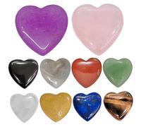 CAKEEYUM Lot de 10 Pierres précieuses en Forme de cœur 2 cm, 10 Couleurs, sans Trou, faciles à bricoler, pour la Fabrication Bijoux, Cristaux et Pierres décoratives pour micropaysage, Pot Fleur