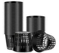 CAKEEYUM Lot de 100 Pots en Filet pour Culture hydroponique, gobelets en Filet à Grille Fendue de 2 Pouces, Seau hydroponique en Plastique pour Pots d'intérieur et Balcon pour Culture, hydropo