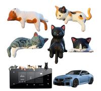 CAKEEYUM Lot de 5 Mini Figurines de Chats en résine, adorables décorations pour Ordinateur, Voiture, Tableau Bord, Console Centrale et Bureau.