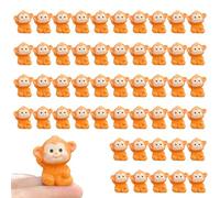 CAKEEYUM Lot de 50 Mini Animaux en résine, Singe en résine, Mini Figurines d'animaux Sauvages, Accessoires de Jardin féerique pour Paysage Mousse, Bricolage, Terrarium, décoration d'intérieur, en