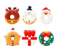 CAKEEYUM Lot de 6 balles Anti-Stress à montée Lente, Jouets Mignons à Presser en Forme de Beignet Noël, Jouets Presser pour soulager Le Stress, balles Anti- Souples et Flexibles pour Adultes, cadea