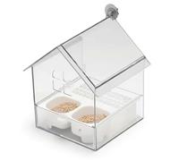 CAKEEYUM Mangeoire et Bain Transparents et Anti déversement pour perruches perroquets, avec système extractible Nettoyage Facile. Idéal pour Jardin, Balcon, clôture Cage.