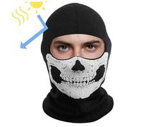 CAKEEYUM Masque facial fantôme respirant, masque de crâne effrayant, élastique, tête complète, cri pour Halloween, accessoires de cosplay, femmes et hommes, cagoule Face Ghost, Skull