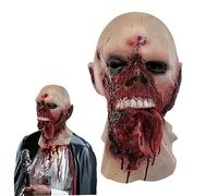 CAKEEYUM Masques effrayants pour Adultes tirant la Langue Halloween Masque de Zombie Effrayant réaliste Masque d'halloween Sanglant en Latex pour Costume de Cosplay Effrayant