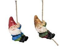 CAKEEYUM Nains de Jardin 3, 5 x 2, 6 x 5, Pouces Nains de fées à Suspendre Ornements Jardin Nain en résine imperméable avec Corde et Crochet pour fenêtre, Patio, Cour, pelouse, Porche, décoration