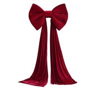 CAKEEYUM Nœud pour cime d'arbre de Noël, très Grands nœuds en Velours Rouge avec Longue Queue pour la Maison, décoration Murale, fête, Vacances, Fournitures de décoration, nœuds en Velours pour