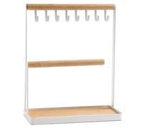 CAKEEYUM Organisateur de Support à Bijoux, Tours à Bijoux avec 8 Crochets, Barres et Plateau, présentoir Bracelets, Plateau clés Multi-Usage pour la Maison et Le Magasin, Support