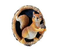 CAKEEYUM Ornements de Visage d'arbre de Jardin, Statue d'écureuil 'extérieur, décoration Murale Maison, Sculpture Hugger 'Arbre, Ornements Visage Jardin, Sculpture Murale, Ornement 'écureuil en ré