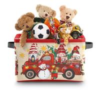 CAKEEYUM Panier de noël, Panier de noël rectangulaire Vide avec poignées, boîte Rangement Jouets pour Enfants, décoration Chambre garçons et Filles