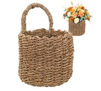 CAKEEYUM Panier de Porte d'entrée pour l'organisation, Petit Panier Suspendu tissé de Style bohème avec poignée Robuste pour Porte d'entrée Cuisine, Garde-Manger, Petite Suspension, pour Mur, Osier