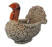 CAKEEYUM Panier en Osier 9, 5x8, 3x5, 9 Pouces Décor de Dinde Amusant Panier de Rangement tissé Rustique aéré pour Fruits, Pain, Bonbons, Paille Biscuit, Pain, décorations Dinde, Bol décoratif, Ba