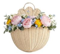 CAKEEYUM Panier Mural festonné Paniers muraux en Osier en Plastique Panier festonné Suspendu pour la Maison, la Salle de Bain, la Cuisine, Le Salon 15 x 9, 1 x 5, 9 Pouces, paniers en Osier, rotin