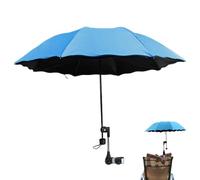 CAKEEYUM Parapluie de Chaise avec Pince réglable, Protection UV, imperméable, Chaise de Plage, Portable, Pliable, pour Patio, Camping, Fauteuil Roulant, Poussette, voiturettes Golf.