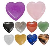 CAKEEYUM Pierres de cœur 10 pièces 0, 8 Pouces 10 Couleurs de Cristaux cœur sans Trou Pierres précieuses faciles à bricoler pour la Fabrication Bijoux Cristaux et décoratifs pour Pot Fleur mic