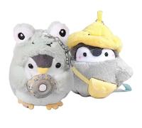 CAKEEYUM Pingouin Porte-clés 2 pièces Mignon en Peluche Porte-clés Pingouin pendentifs en Peluche pour Sac à Main Sac à Dos de Voiture, Mignon, Kawaii