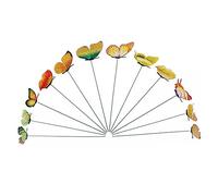CAKEEYUM Piquets de Papillons de Jardin Piquet Plante en métal Ornements Jardin décorations pelouse Balcon Patio Jaune 12 pièces piquets Papillons, Piquet Plante, décorations, décoratif
