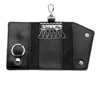 CAKEEYUM Portefeuille à clés 4, 33 x 2, 56 cm en cuir véritable pour clé de voiture, support portable, capacité avec porte-cartes, organisateur léger, porte-clés, portefeuille pour hommes et femmes