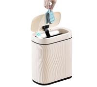 CAKEEYUM Poubelle de Salle de Bain Can 12 x 10 x 6 Capteur de Mouvement Corbeille Automatique Peut sceller Les poubelles imperméables de sceller avec Le Couvercle sans Touche Poubelle Intelligente