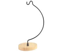 CAKEEYUM Présentoir d'ornements, Support de Plante aérienne à Suspension en Fer avec Base en Bois pour terrariums, Support de Plante Suspendu, Crochet Pot, décoration pour Globe en Verre, po