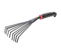 CAKEEYUM Râteau à Main 9 Dents en Acier Inoxydable Petit Jardin râteau avec poignée en Plastique Suspendu Le Jardin Outils à Main pour Jardinage