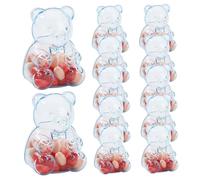 CAKEEYUM Récipients Ours en Plastique 12 pièces, conteneurs créatifs en Forme d'ours pour Bonbons pour la Saint-Valentin, décor d'anniversaire et de fête Bleu