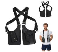 CAKEEYUM Sac sous Les aisselles à Double épaule Portable en Cuir PU antivol, Pochette réglable cachée sous Les Bras pour Les fêtes Steampunk, Le Shopping, Harnais extérieur, pour Hommes, AR