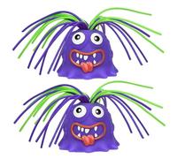 CAKEEYUM Screaming Monster Toy 2Pcs Cheveux Tirant Le Soulagement du Stress 6 Sons Scream Toys pour Adultes Enfants Mignon Dessin Animé Drôle Scream Toy Jouets, Soulagement du Stress Fatigue, Monstre