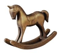 CAKEEYUM Statue décorative de Cheval à Bascule, Cheval à Bascule en Bois de Style Antique, Figurine Vintage pour Bureau, étagère ou cheminée, Figurine Style Antique, décor en Bronze, Bois sculpté la