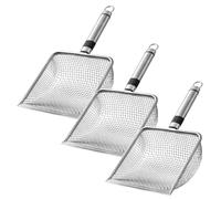 CAKEEYUM Tamis de Sol en Acier Inoxydable, 3 pièces, Maille 2.8/3.8/5mm, avec poignée, Tamis Portable pour Le Jardinage, Sable, saleté de Sol