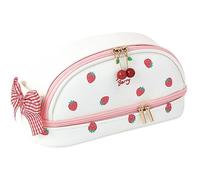 CAKEEYUM Trousse à Crayons Kawaii Trousse à Crayons de capacité Pochette Fermeture éclair Portable avec poignée en Arc Boîte en PU étanche Esthétique pour Les Fournitures Scolaires de l'espace tra