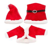 CAKEEYUM Vêtements de poupée bébé pour poupées de 20 Pouces 3 pièces/Ensemble Tenues poupée bébé Ensemble d'accessoires imprimés Fleurs Rouges pour noël Anniversaire Style 2 vêtements, Tenues, BAB