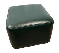 CAKERS Petit Pouf Rembourré | Repose-Pieds Carré en Cuir | Décoration Créative Et Mignonne De Repose-Pieds pour Le Salon,Vert Foncé,30x30x22cm (11,8x11,8x8,6 Pouces)