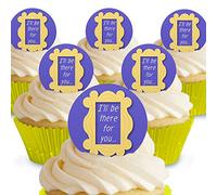 Cakeshop Lot de 12 décorations comestibles pour gâteaux - 4 cm - Motif « I'll Be There for You Friends » - En papier gaufrette prédécoupé de qualité supérieure