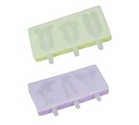 Cakesicles Molds Ensemble de 2 moules à bâtonnets de gâteau en silicone 3 cavités Moule à bâtonnets de gâteau à la crème glacée avec 6 bâtons pour moule en silicone pour sucettes glacées DIYs