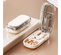Caketotu Pill Cutter 1/4, Caketotu Portable Pill Cutter, Pill Storage Organizer with Improved Sharp Blade, Accurate Centering Alignment Device for Cutting Multiple Pills at a Time in Half (White)