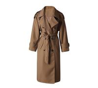 CakfLjkhl Femmes Long Trench Coat Double Boutonnage Revers Crantés Automne Mode Vêtements D'extérieur Avec Épaulettes Et Ceinture,Marron,M