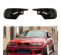 Cakievro Couvercles de rétroviseur latéral en fibre de carbone motif noir de remplacement pour b-mw E46 316i 318i 318d 320d 320i 325i 328i 330d 330i 1998-2005 (Noir)