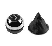 Cakievro Pommeau de levier de vitesse chromé pour Fiat 500 500C 2007 2008 2009 2010 2011 2012 2013 2014 2015 2016 2017 2018 (2 pièces chromées 5 vitesses)