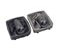 Cakievro Pommeau de levier de vitesse de voiture à 5 vitesses avec soufflet pour VW Polo 9N 9N2 2002 2003 2004 2005 2006 2007 2008 2009 (gris)