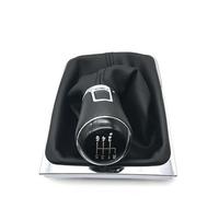 Cakievro Pommeau de levier de vitesse pour VW Passat B7 2011 2012 2013 2014 2015 5/6 vitesses avec coffre en cuir noir 3AA711113A (6 vitesses)